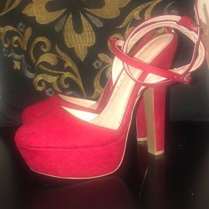 Candy Apple Red Ankle Heels